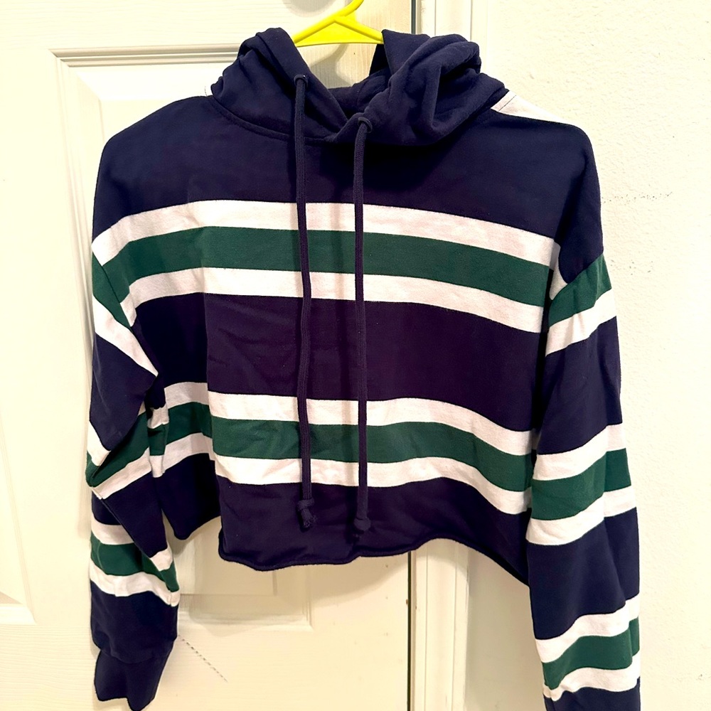LA Hearts Blue Striped Hoodie